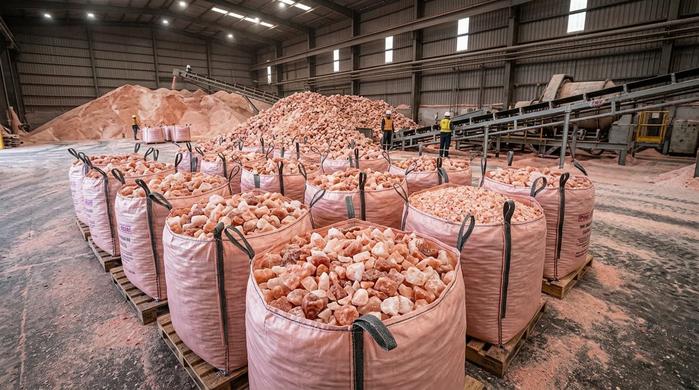 Pink Salt Chunks & Industrial Raw Granules (10mm - 50mm)